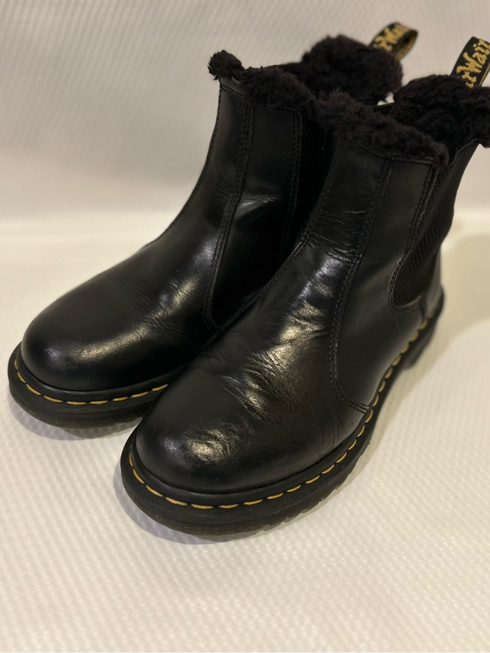 Dr. Martens Lenore Fur-Lined Chelsea Boots